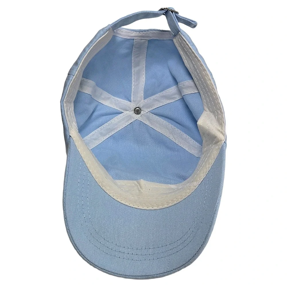 Pop Mart Labubu Kids Light Blue Cotton Twill Baseball Cap Adjustable Hat patches